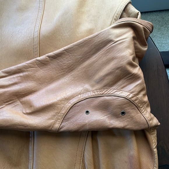 Vintage Tannery West Super Soft Men's Tan Leather Jacket - Picture 6 of 10